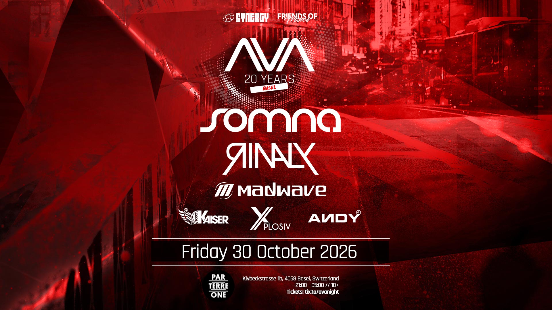 AVA Recordings - 20 Years @ Parterre One, Basel (30.10.2026)