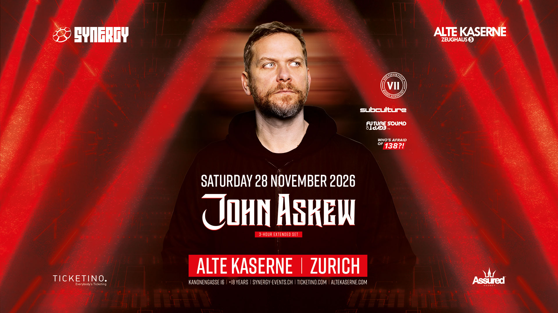 SYNERGY pres. JOHN ASKEW @ Alte Kaserne, Zürich (28.11.2026)