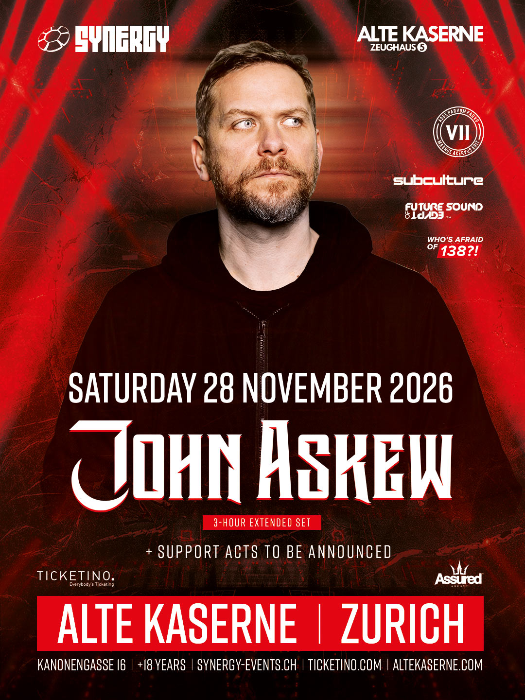 SYNERGY pres. JOHN ASKEW @ Alte Kaserne, Zurich (28.11.2026)